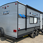 241QBXL Rear 3/4 View of the Camping Side Showing Awning Retracted and 1 Entrance Door May Show Optional Features. Features and Options Subject to Change Without Notice.