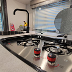two-burner cooktop and kitchen sink May Show Optional Features. Features and Options Subject to Change Without Notice.
