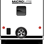 2022 Flagstaff Micro Lite Travel Trailer Exterior Rear (Laminated White Fiberglass) May Show Optional Features. Features and Options Subject to Change Without Notice.