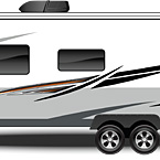 2022 Rockwood Mini Lite Travel Trailer Exterior Road Side Profile (White Champagne Fiberglass) May Show Optional Features. Features and Options Subject to Change Without Notice.