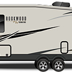 2022 Rockwood Signature Fifth Wheel Exterior Road Side Profile (Laminated Champagne Fiberglass) May Show Optional Features. Features and Options Subject to Change Without Notice.