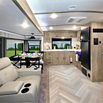 Salem Hemisphere Travel Trailer Interior (370FKS) May Show Optional Features. Features and Options Subject to Change Without Notice.