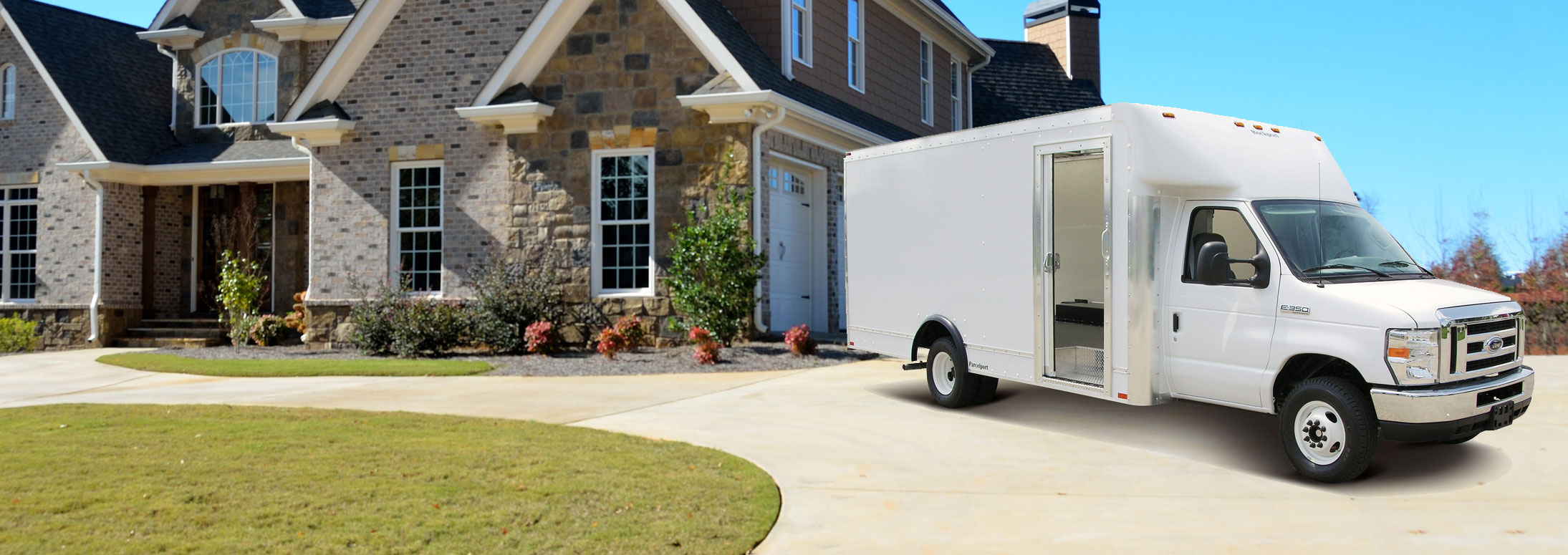 customizd box truck in home driveway