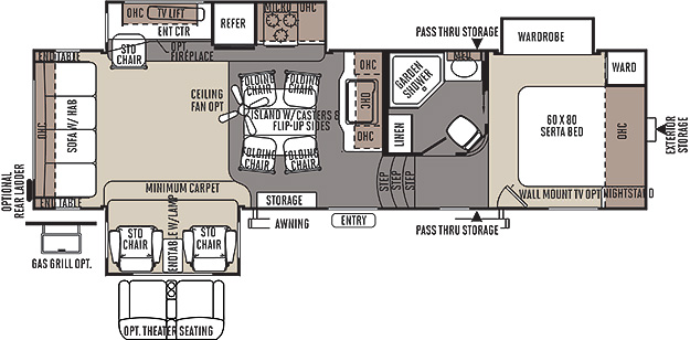  5th Wheel Floor Plans 2015 likewise Keystone Cougar Fifth Wheel Floor