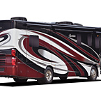 Berkshire Class A Motorhome (rear) May Show Optional Features. Features and Options Subject to Change Without Notice.