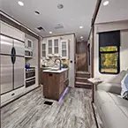 Model 321 Living and Kitchen Area show in Aspen décor.
2 Optional 12 cu. ft. refrigerator shown. May Show Optional Features. Features and Options Subject to Change Without Notice.