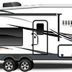 2022 Rockwood Ultra Lite Fifth Wheel Exterior Camp Side Profile (Laminated White Fiberglass) May Show Optional Features. Features and Options Subject to Change Without Notice.