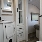 Bathroom sink, linen storage, medicine cabinet and drawers. May Show Optional Features. Features and Options Subject to Change Without Notice.