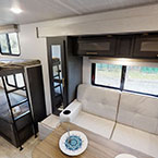 Dinette seating, bunk area May Show Optional Features. Features and Options Subject to Change Without Notice.