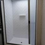 Rear Bathroom Walk-In Shower May Show Optional Features. Features and Options Subject to Change Without Notice.