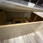 Underbed storage space with bed shown flipped up  May Show Optional Features. Features and Options Subject to Change Without Notice.