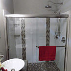 Tile Walk-In Shower with Dual Shower Heads (Shown with Optional Kitchen and Bath Layout) May Show Optional Features. Features and Options Subject to Change Without Notice.
