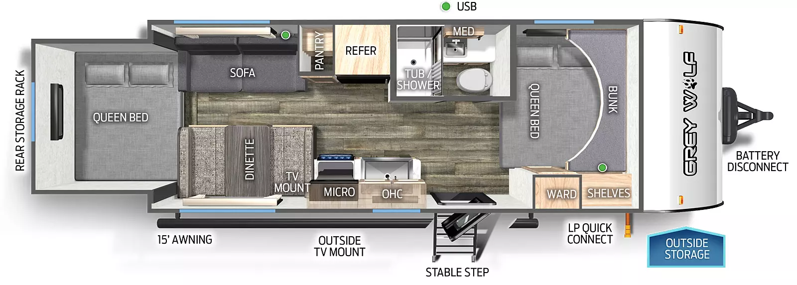 Grey Wolf 19SM Floorplan