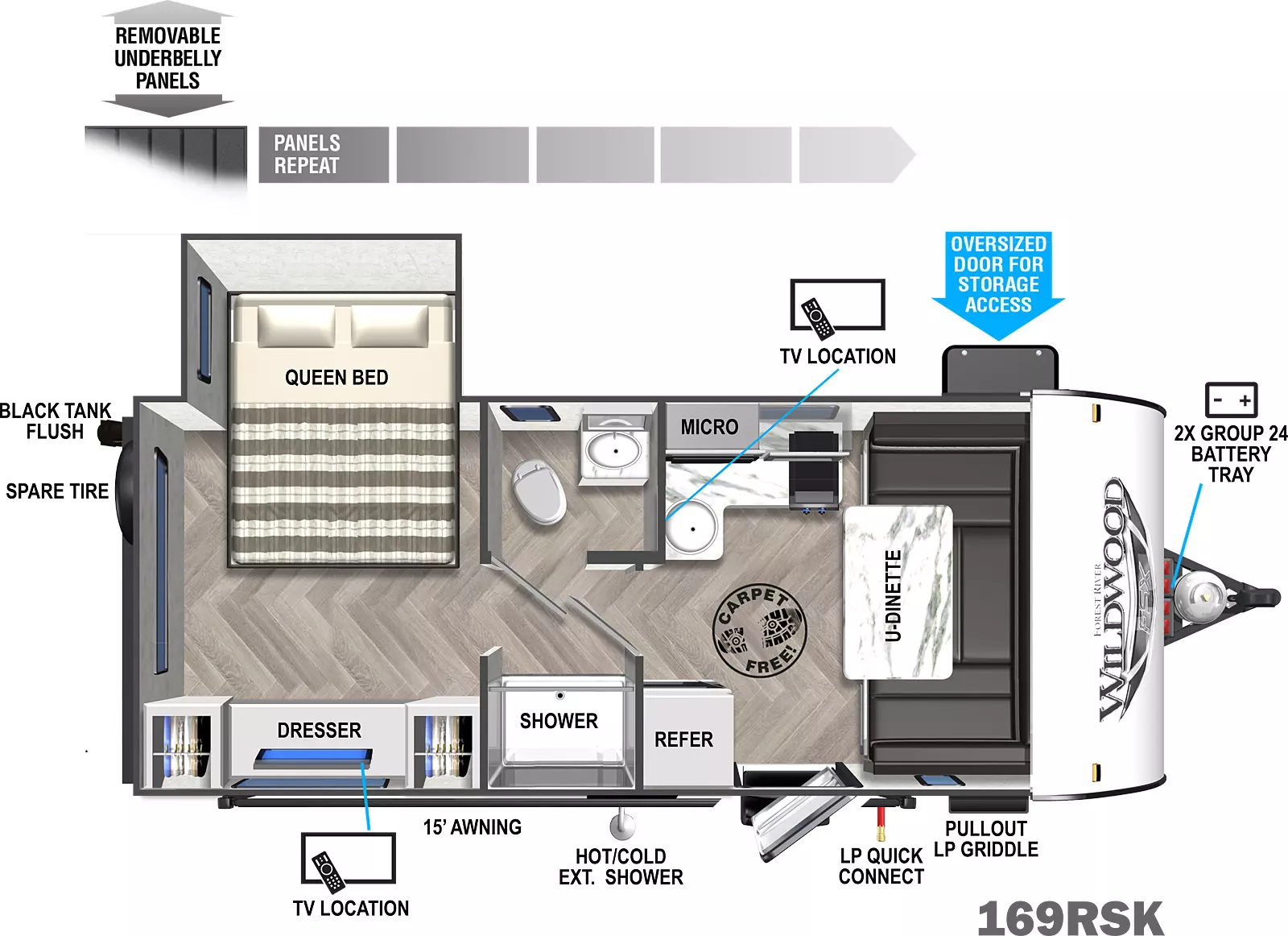 Wildwood Fsx Southwest 169RSK Floorplan