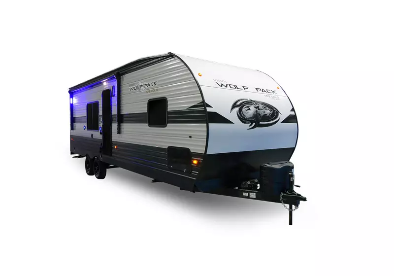 about travel trailers Image of Cherokee Wolf Pack Gold Series RV