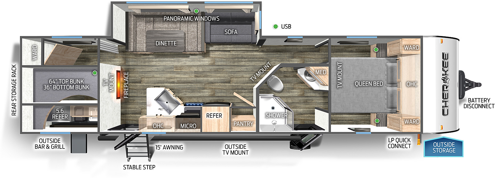 Cherokee Black Label 294GEBGBL Floorplan