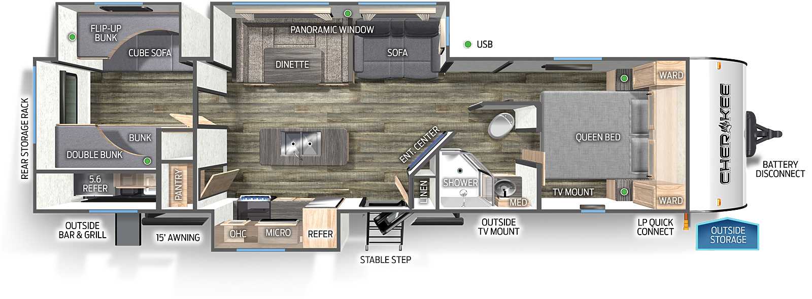 Cherokee Black Label 304BHBL Floorplan