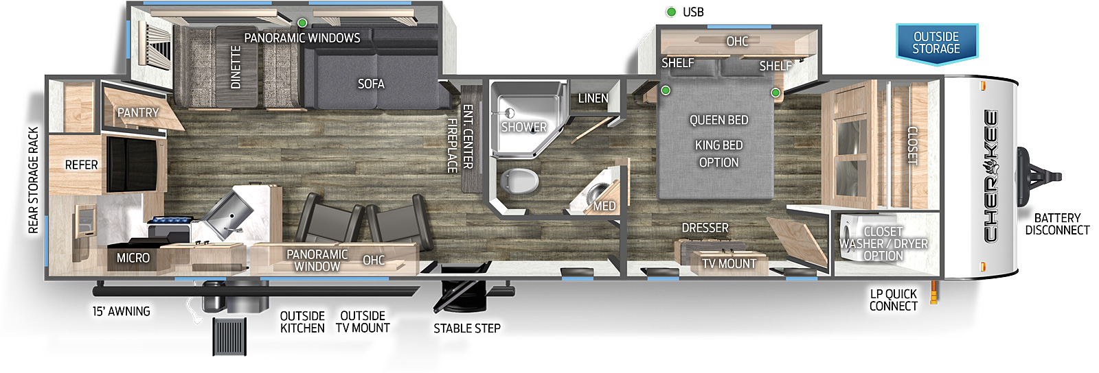 Cherokee Black Label 304RKBL Floorplan