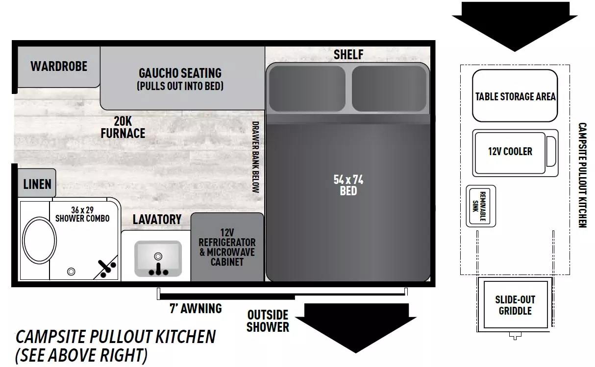 Viking Camping Trailers 12.0 TD PRO - DSO Floorplan