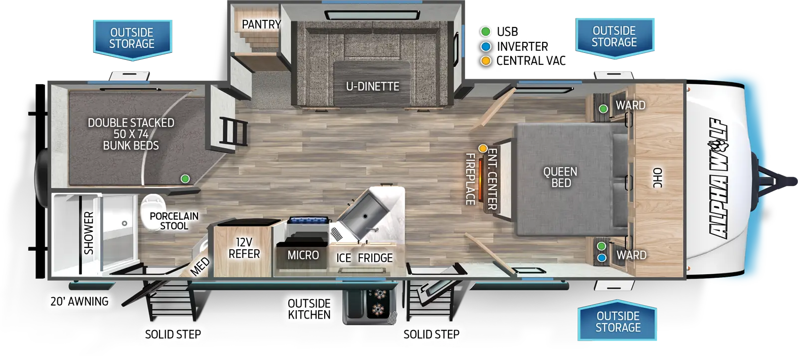 Alpha Wolf 23DBH-L Floorplan