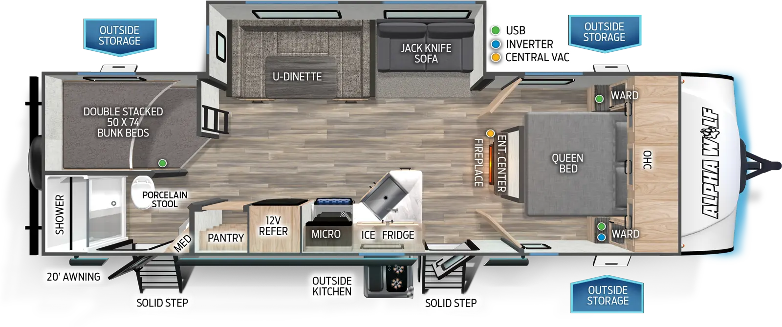 Alpha Wolf 26DBH-L Floorplan