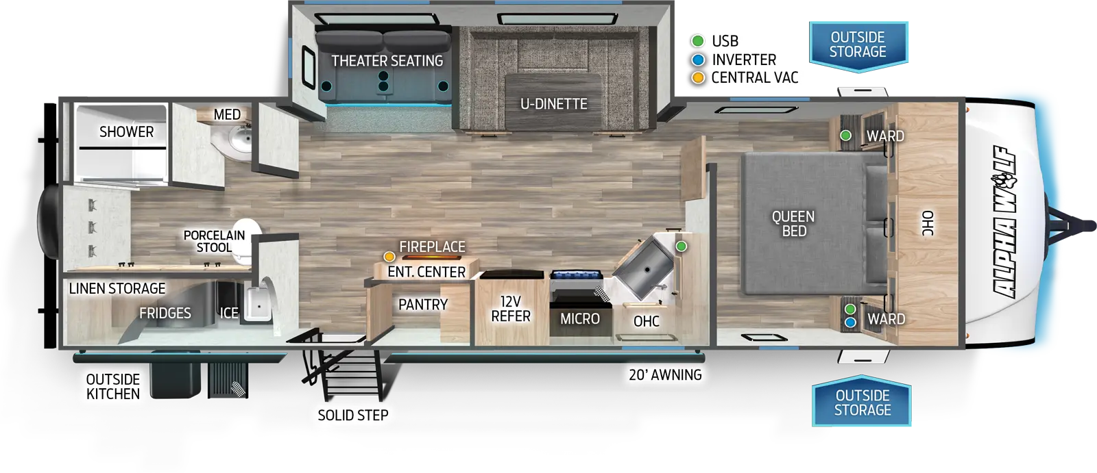 Alpha Wolf 26RB-L Floorplan