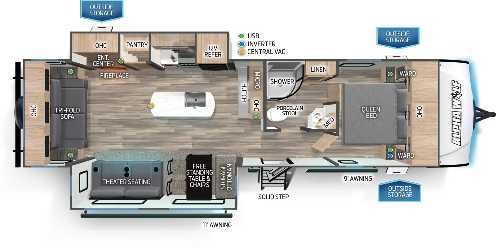 Alpha Wolf 26RL-L Floorplan