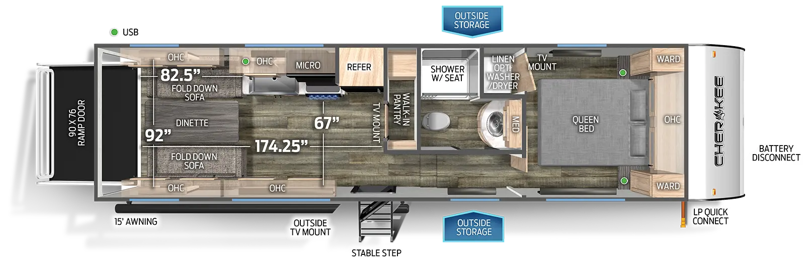 Cherokee Black Label 256RRBL Floorplan